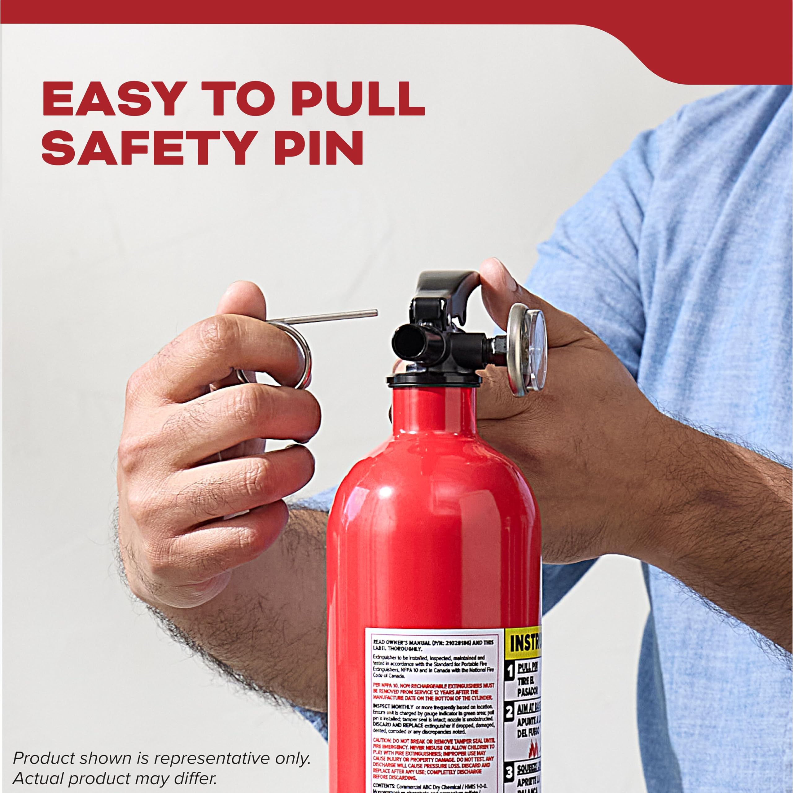 Kidde Basic Fire Extinguisher for Home, Office, Residential, Single-Use, 5BC - Image 9