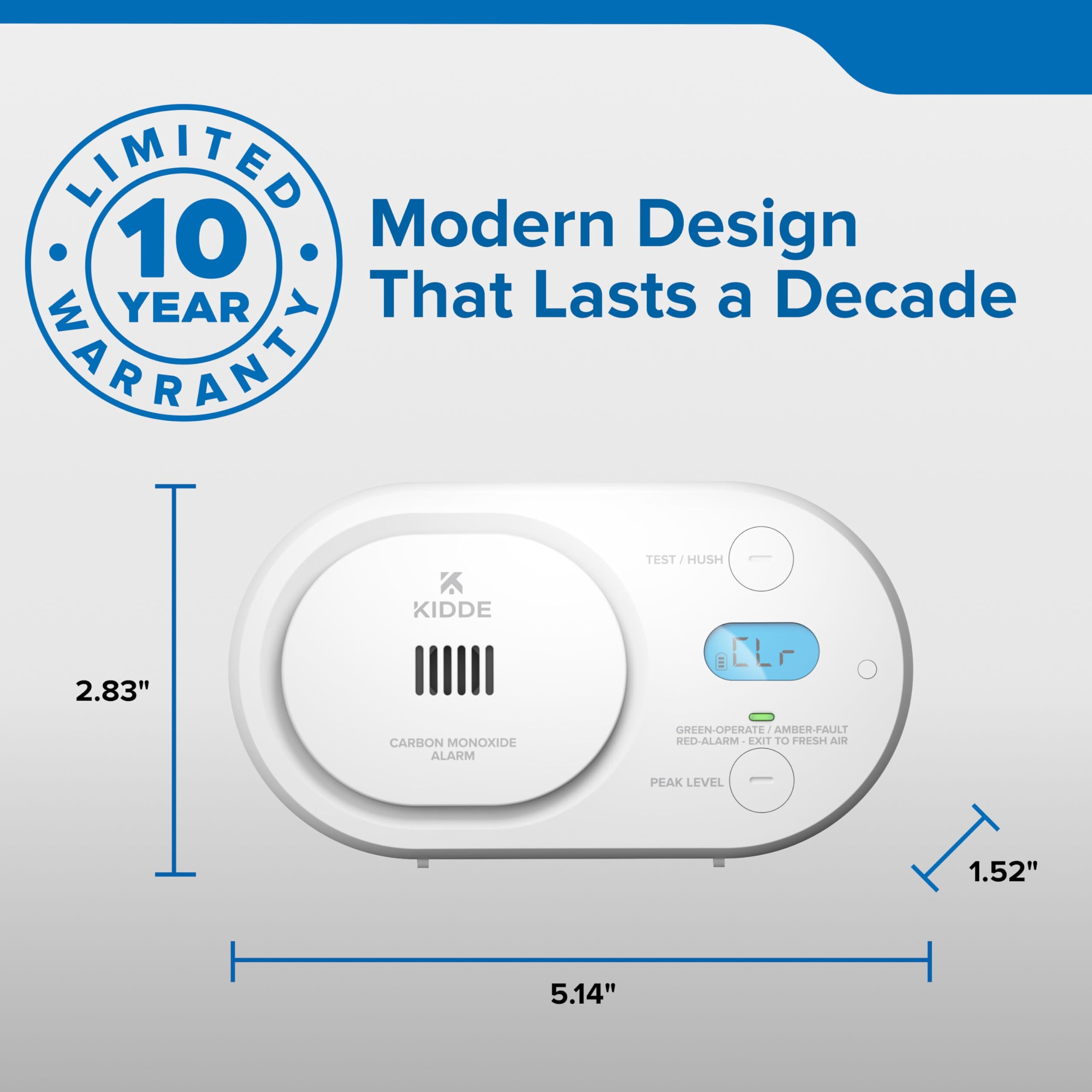 Kidde Carbon Monoxide Detector, AA Battery Powered, Detects Low-Level CO, Digital Backlit Display, Portable for Travel or Home, LED Status Indicators, 85 dB Alarm, 5th Edition, COBDL - Image 8