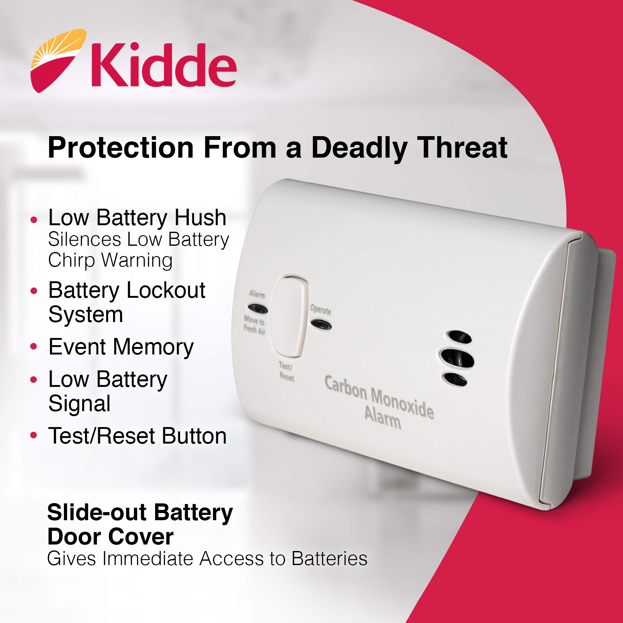 Kidde Carbon Monoxide Detector, AA Battery Powered, Portable for Travel or Home, 85 dB Alarm, LED Status Indicators, 3rd Edition, 6 Pack - Image 4
