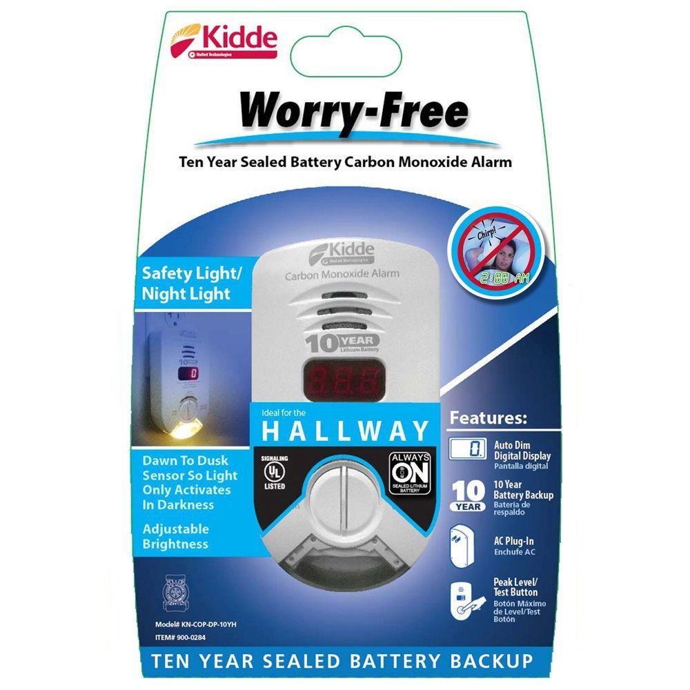 Kidde Carbon Monoxide Detector, AC-Plug-In with Lithium Battery Backup, Digital Display, Night Light & Escape Light - Image 4