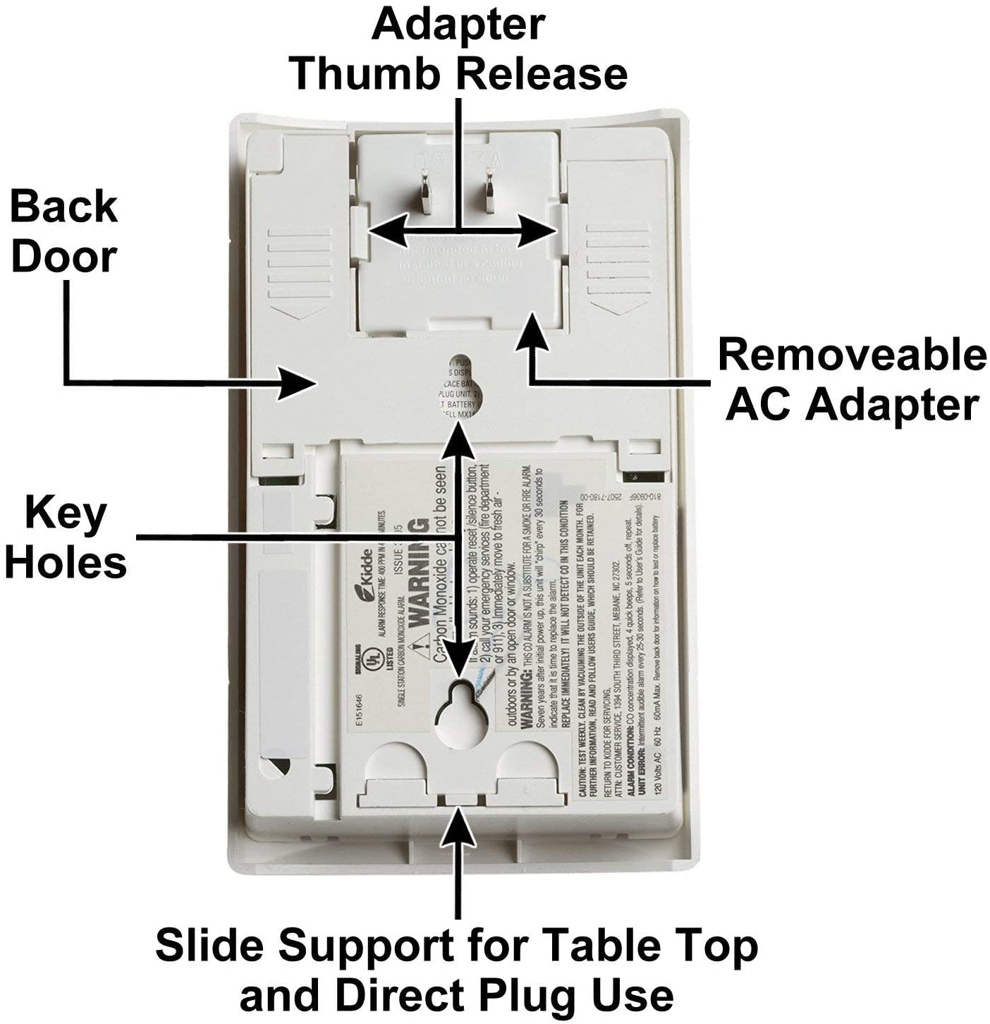 Kidde Carbon Monoxide Detector, Plug In Wall with 9-Volt Battery Backup, Digital LED Display - 6 Pack - Image 8