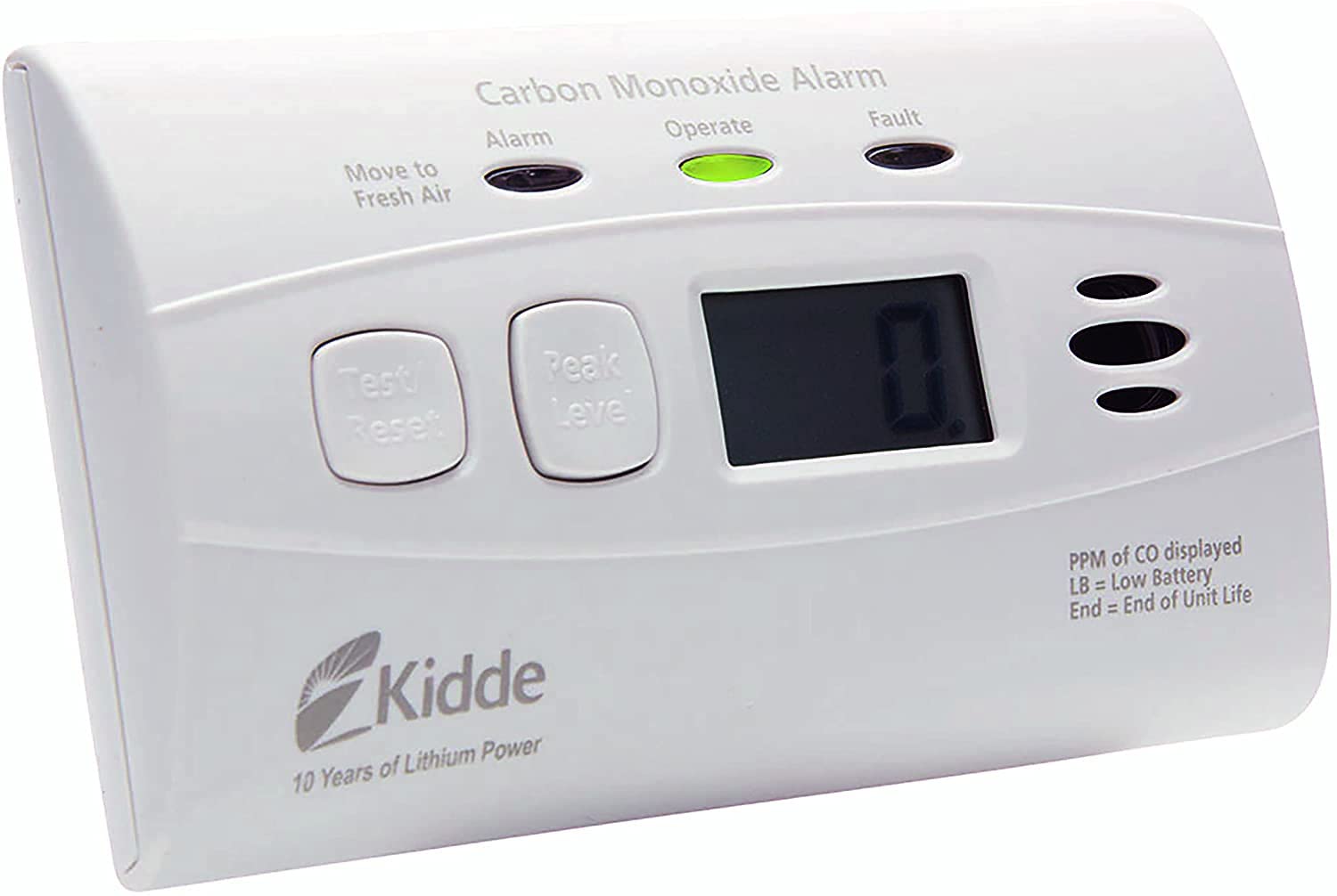 Kidde Carbon Monoxide Detector with 10-Year Battery, Digital Display, 3 LEDs, Replacement Indicator, Peak Level Memory, 2 Pack - Image 10