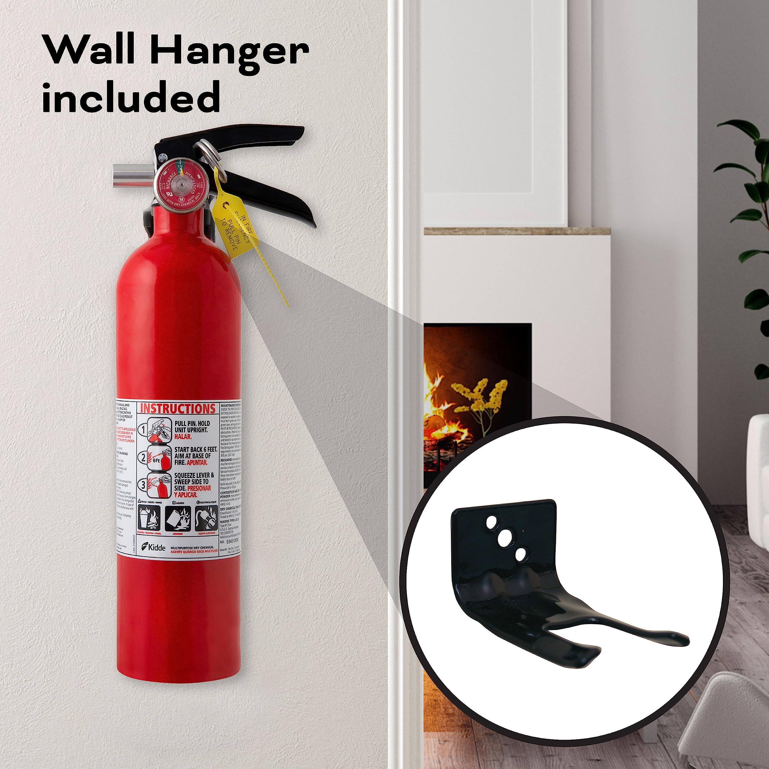 Kidde Fire Extinguisher for Commercial Use, 1-A:10-B:C, 4 Lbs., Refillable & Reusable, Wall Mount (Included) - Image 5