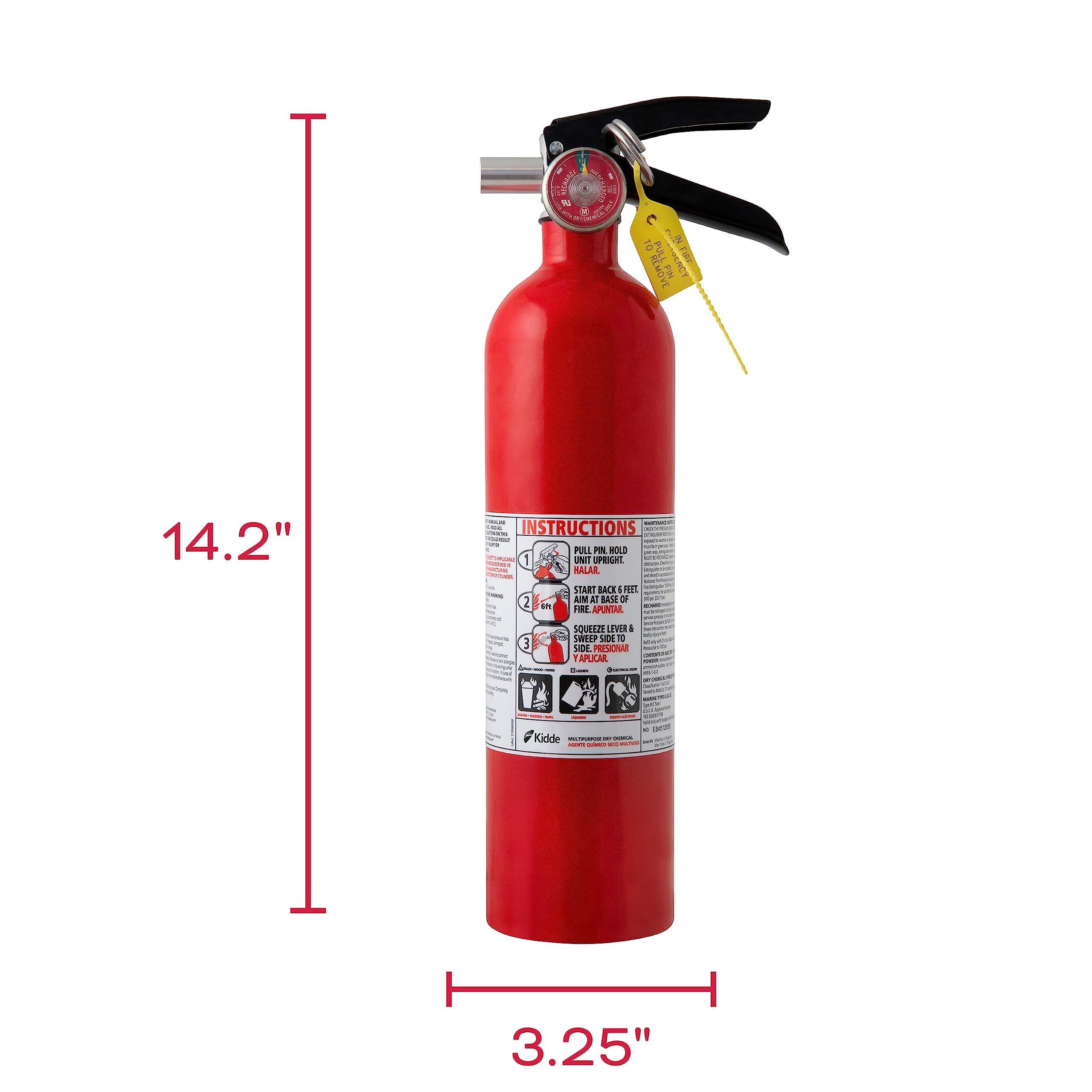 Kidde Fire Extinguisher for Commercial Use, 1-A:10-B:C, 4 Lbs., Refillable & Reusable, Wall Mount (Included) - Image 8