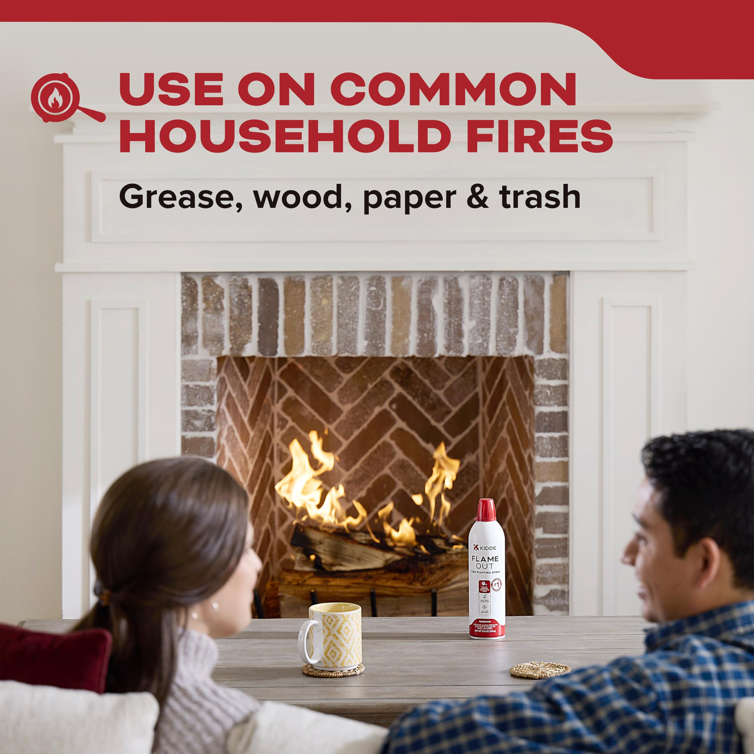 Kidde Flame Out Fire Spray, Extinguishing Aerosol for Home Use, Kitchens, Dorms, Apartments, Compact, Portable & Easy to Use, Non-Toxic, 17.6 oz 1 Pack - Image 3