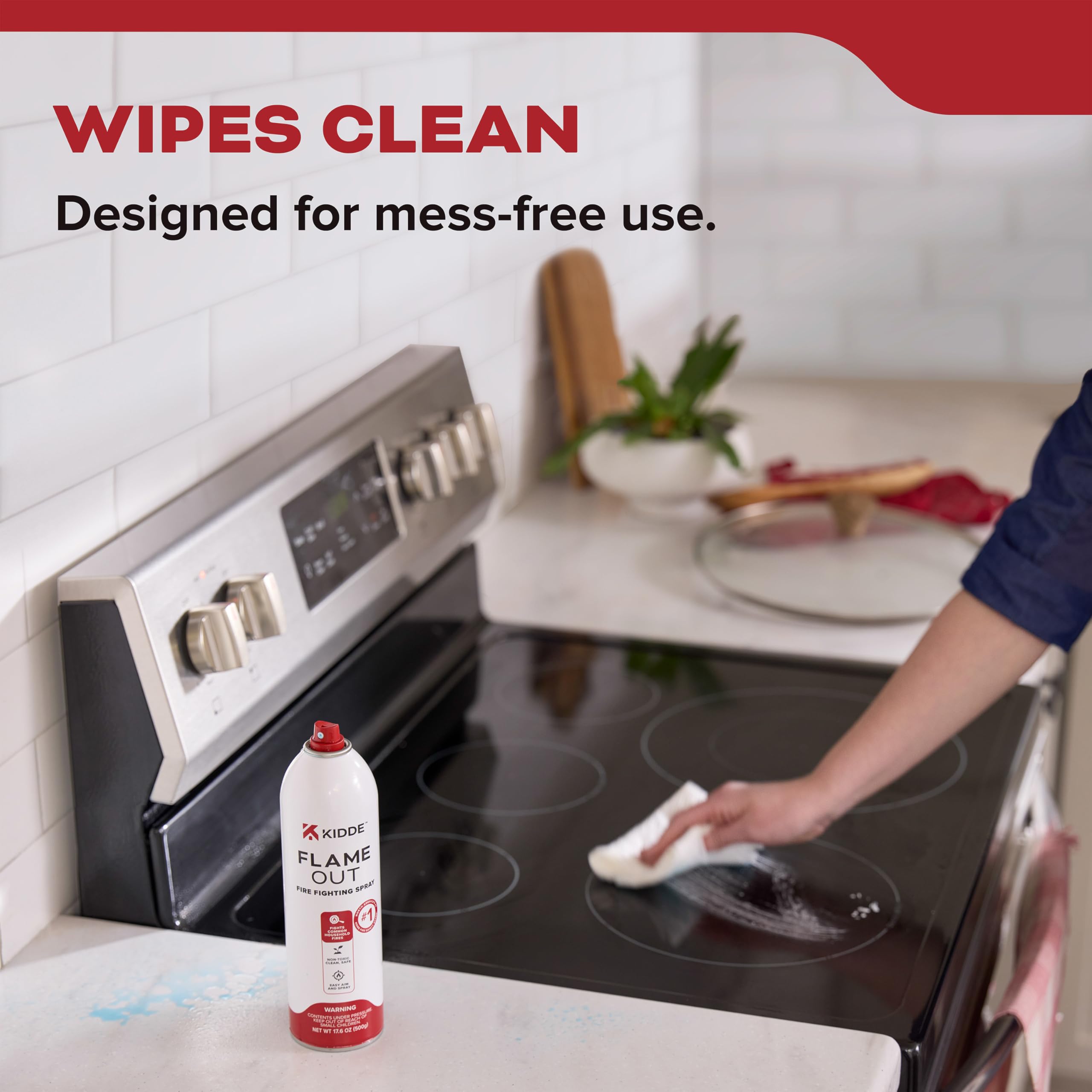 Kidde Flame Out Fire Spray, Extinguishing Aerosol for Home Use, Kitchens, Dorms, Apartments, Compact, Portable & Easy to Use, Non-Toxic, 17.6 oz 1 Pack - Image 5