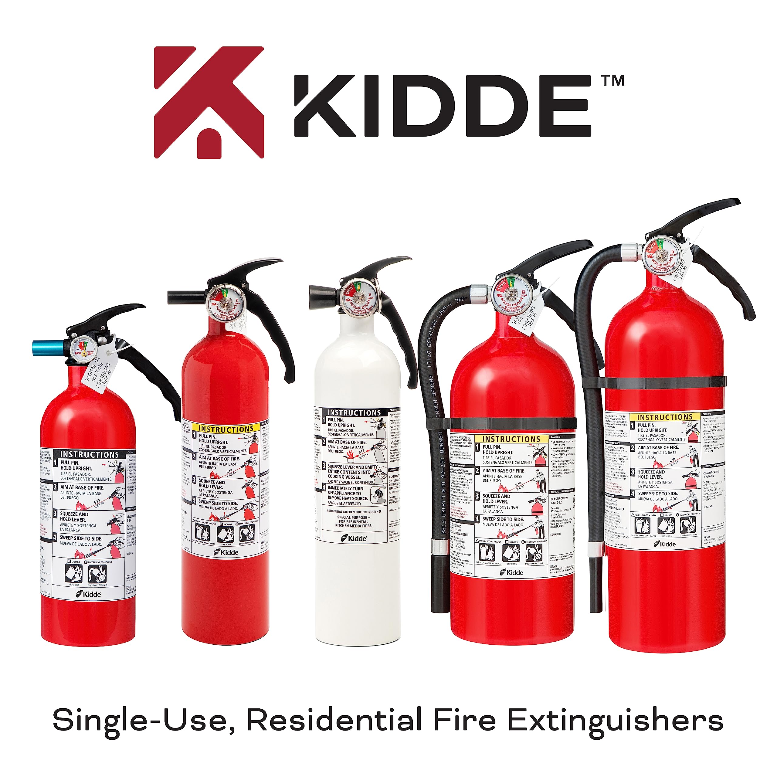 Kidde Kitchen Fire Extinguishers for Home & Office Use, 2 Pack: One 1-A:10-B:C and One Specialty Kitchen Extinguisher, Wall Mount & Strap Brackets Included - Image 12