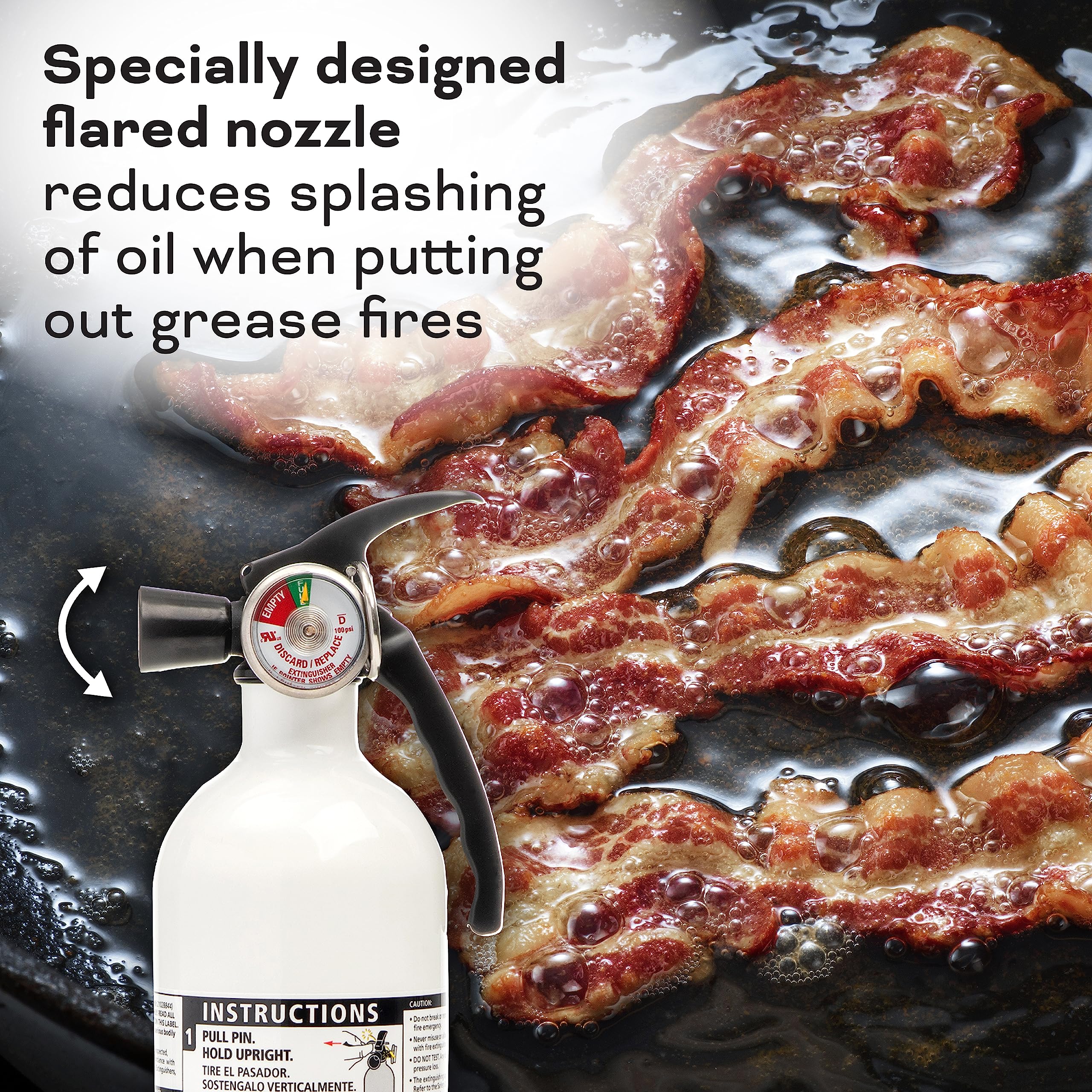 Kidde Kitchen Fire Extinguishers for Home & Office Use, 2 Pack: One 1-A:10-B:C and One Specialty Kitchen Extinguisher, Wall Mount & Strap Brackets Included - Image 4