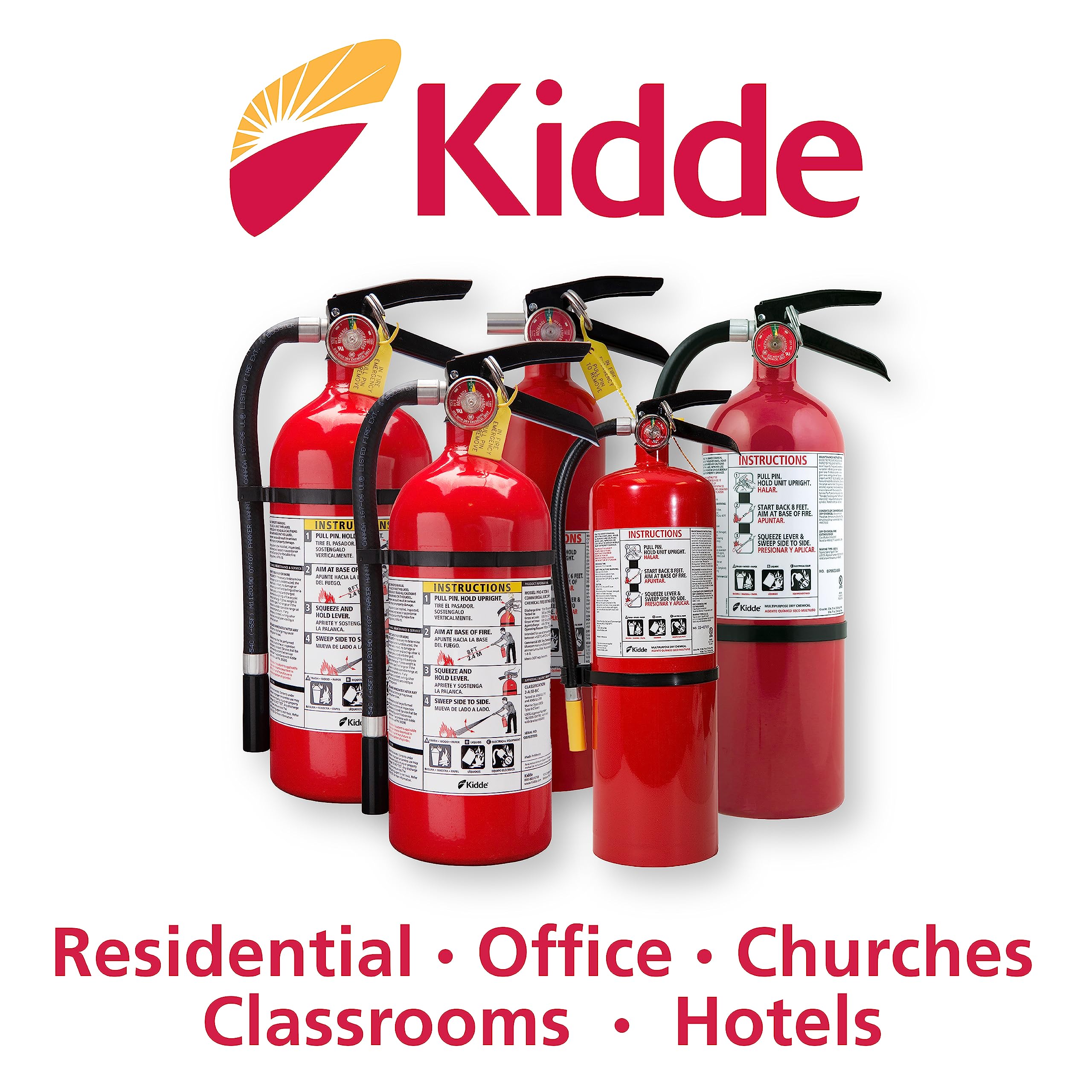 Kidde Pro 210 2A:10-B:C Fire Extinguisher, Rechargeable, Multi-Purpose for Home & Office, 4 lbs., Mounting Bracket Included , Red, 2 Pack - Image 11