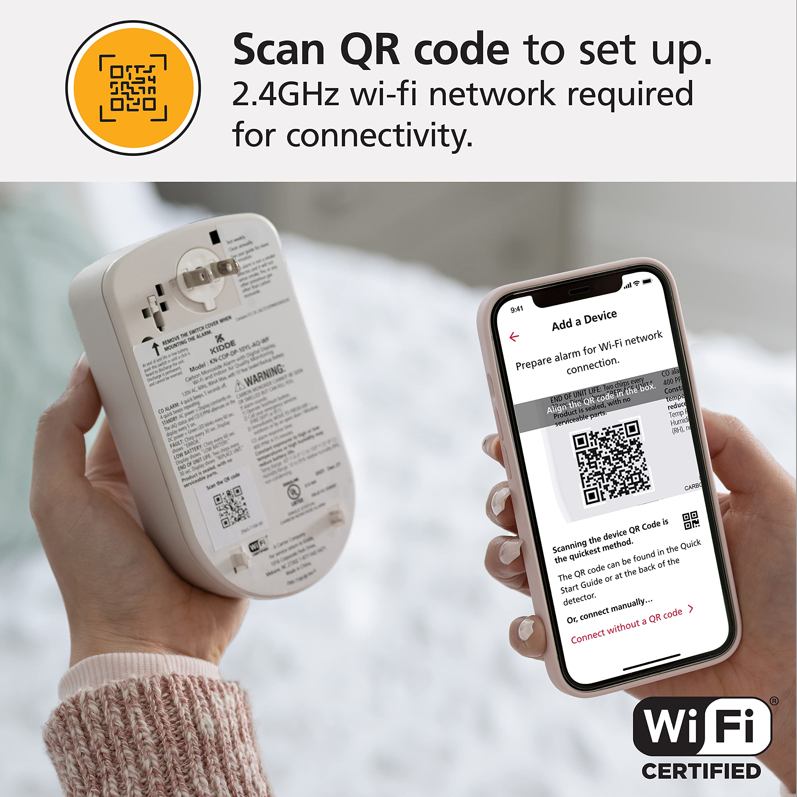 Kidde Smart Carbon Monoxide Detector & Indoor Air Quality Monitor, Plug In Wall, WiFi, Alexa Compatible Device, Voice & App Alerts - Image 10