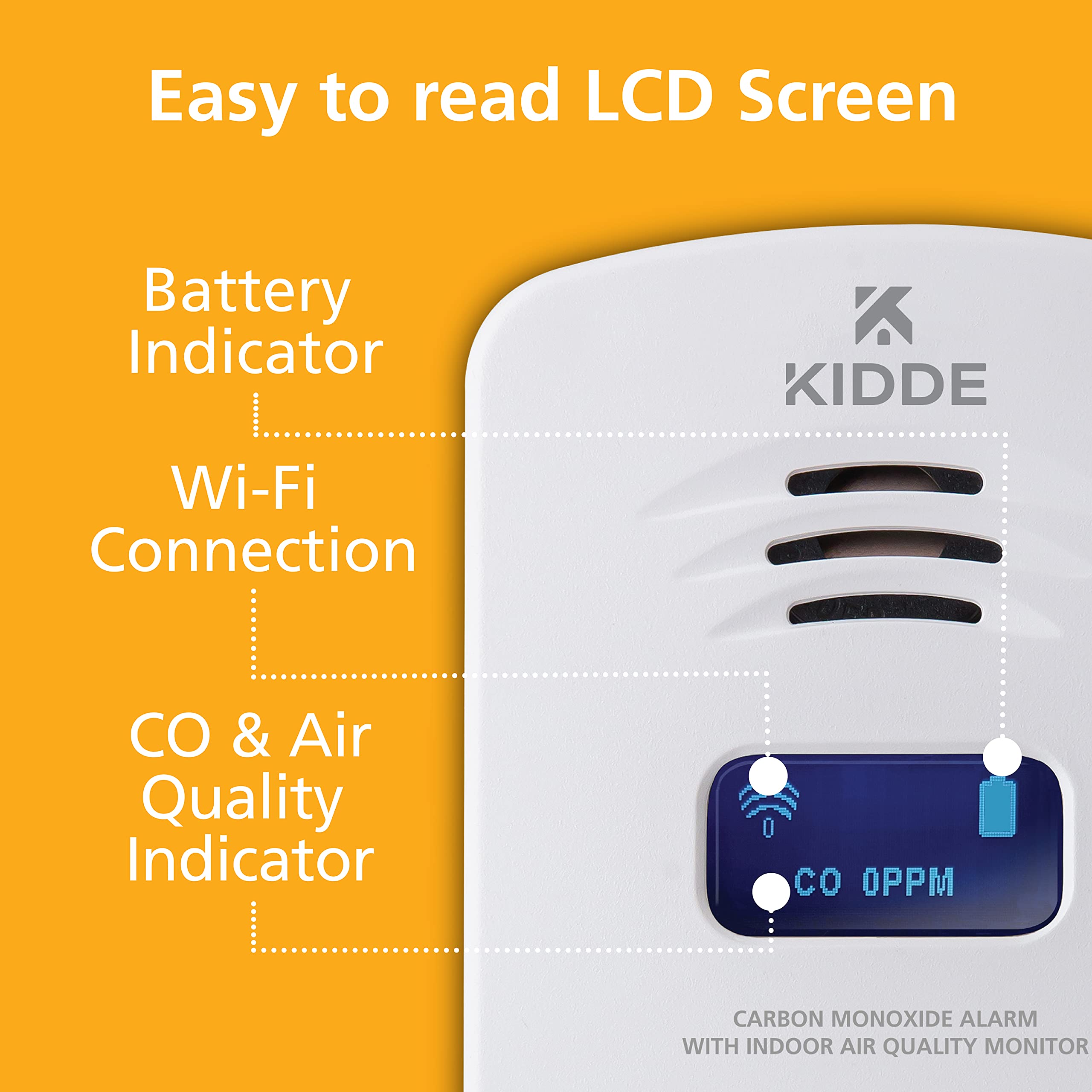 Kidde Smart Carbon Monoxide Detector & Indoor Air Quality Monitor, Plug In Wall, WiFi, Alexa Compatible Device, Voice & App Alerts - Image 5