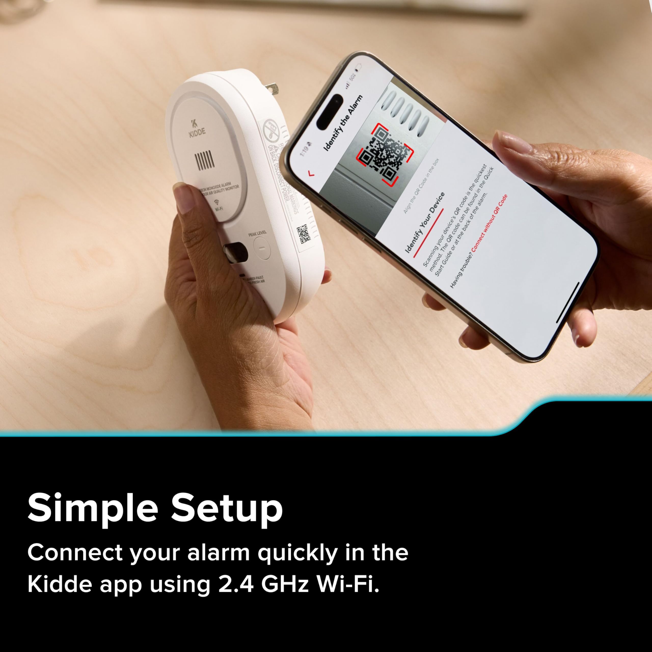 Kidde Smart Carbon Monoxide Detector & Indoor Air Quality Monitor, Plug-in with AA Battery Backup, Real-Time Notifications, 2.4 GHz Wi-Fi Enabled, Rotating Plug, 85 dB Alarm, 5th Edition, COPDLQW - Image 7