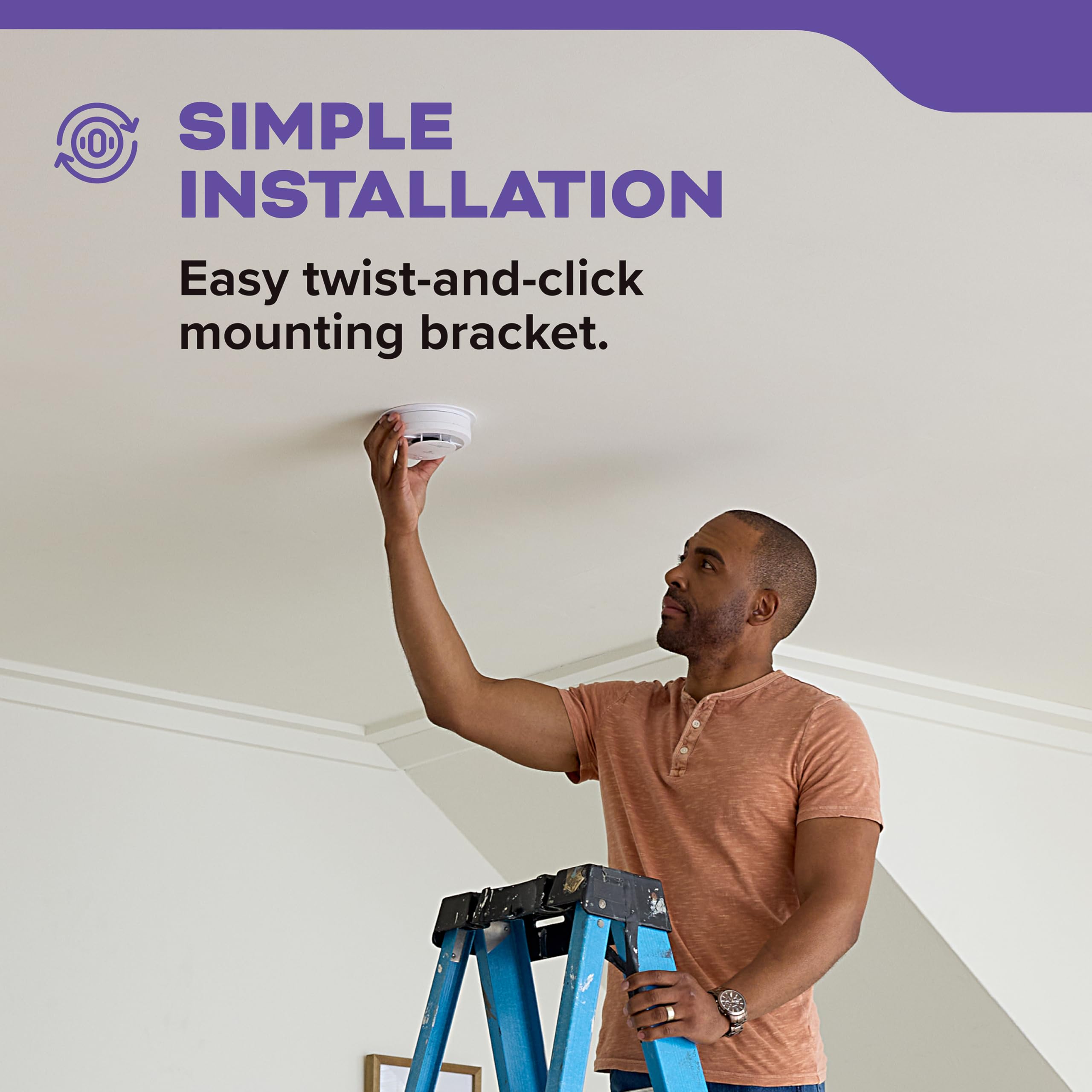 Kidde Smoke and Carbon Monoxide Detector, 10-Year Battery Powered, LED Status Lights, 85 dB Alarm, 5-inches, 30CUD10, 1 Pack - Image 6