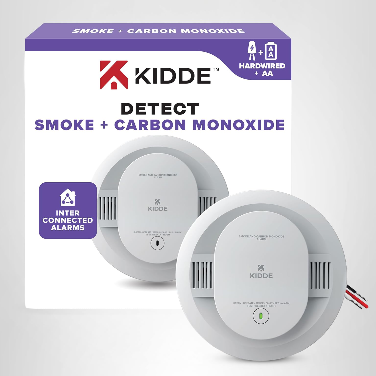 Kidde Smoke and Carbon Monoxide Detector, Hardwired with AA Battery Backup, LED Status Lights, Interconnected, 85 dB Alarm, 5 inches, 30CUAR, 3 Pack - Image 15
