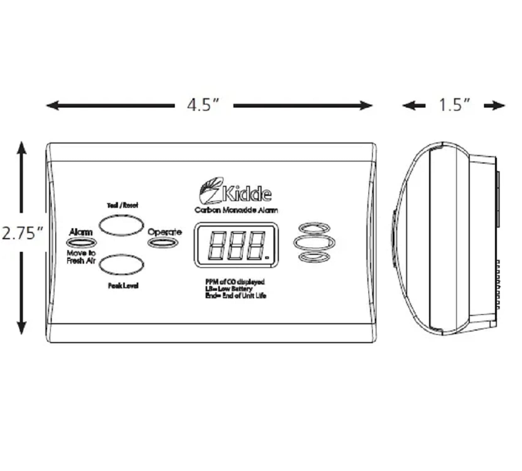 Kidde Ultra-Sensitive Carbon Monoxide Detector for Pets, Health, or Medical Conditions, Battery Powered with Digital Display, UNIT - Image 5